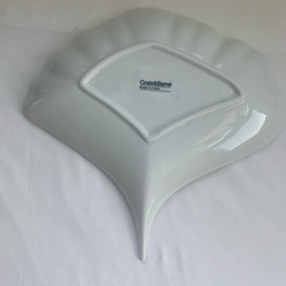 Crate&Barrel White Leaf-Shaped Dish